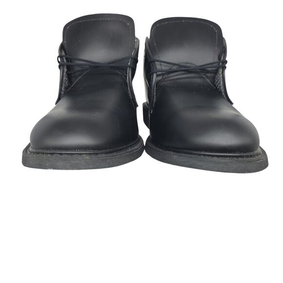 Bates Shoes Mens 11 Black Dress Military Low Tops Satin Matte Vibram Heeled - Picture 6 of 13